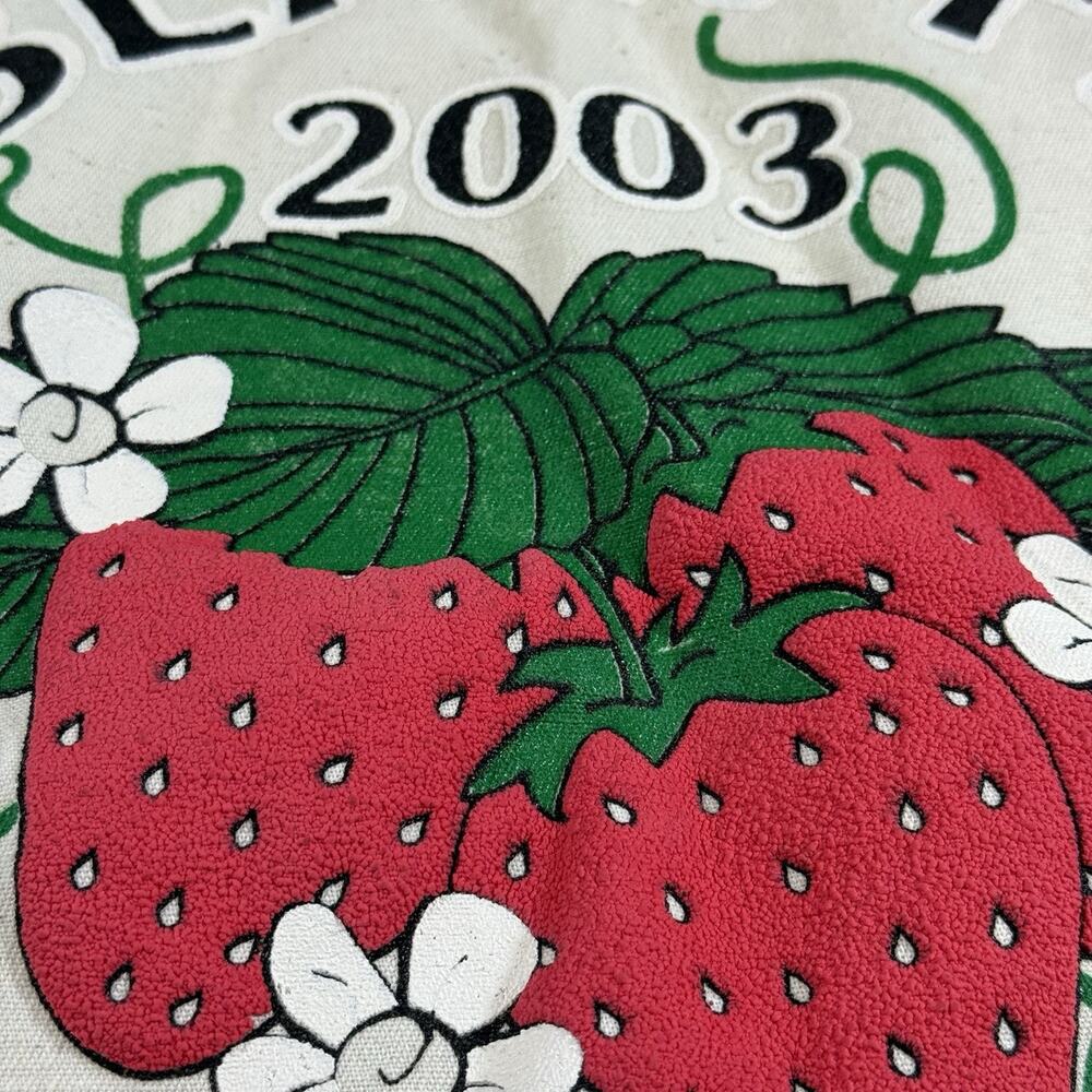 Vintage Strawberry Festival 2003 Logo Printed Canvas Tote Bag - Cream OS - Picture 3 of 9
